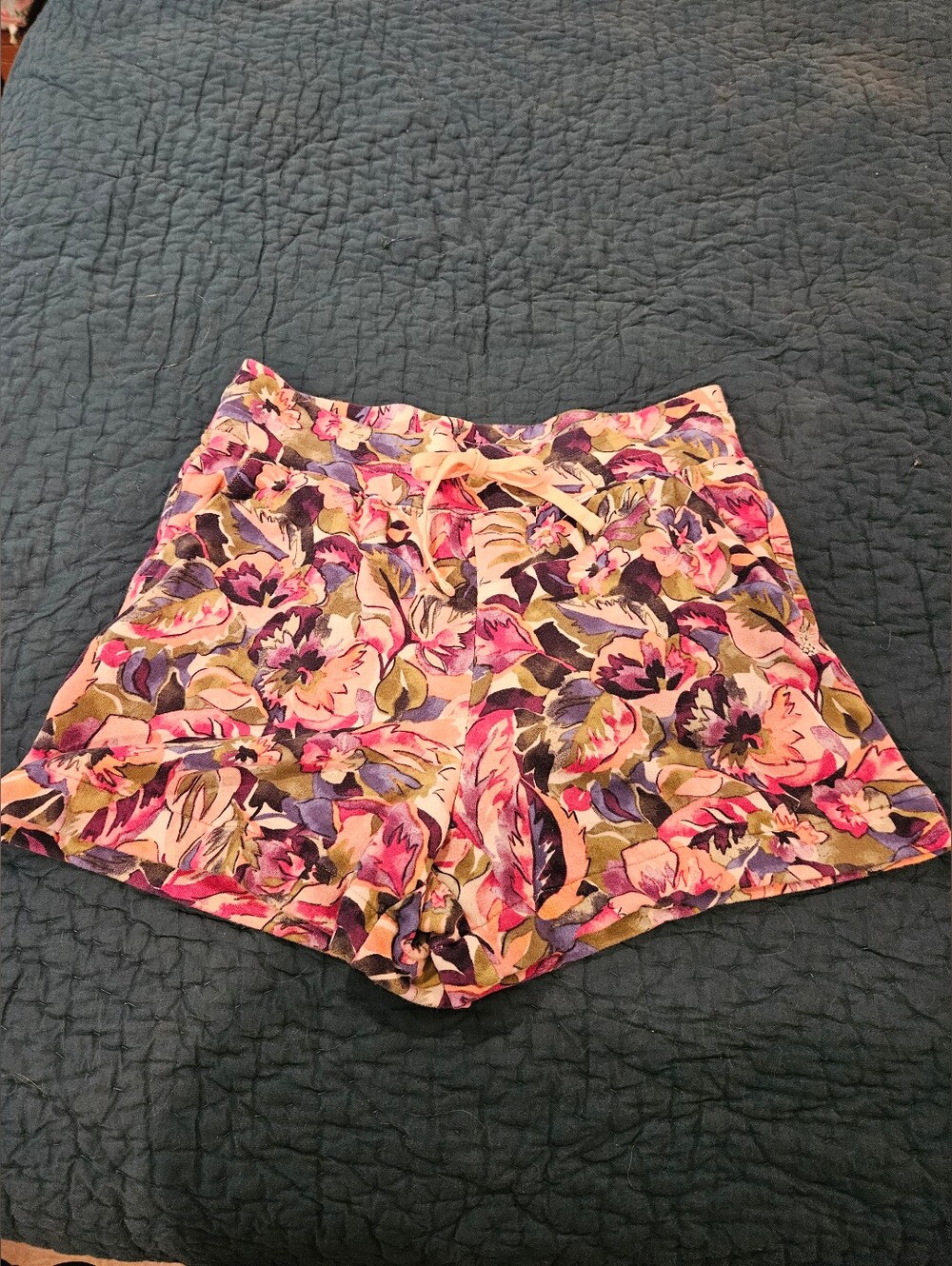 Womens Tommy Bahama Floral Drawstring Athletic Shorts — Pink Multi